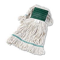 Boardwalk Super Loop Wet Mop Head, Cotton/Synthetic Fiber, 5" Headband, Medium Size, White, 12/Carton (BWK502WHCT)