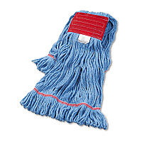 Boardwalk Super Loop Wet Mop Head, Cotton/Synthetic Fiber, 5" Headband, Large Size, Blue (BWK503BLEA)