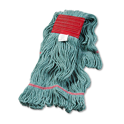 Boardwalk Super Loop Wet Mop Head, Cotton/Synthetic Fiber, 5" Headband, Large Size, Green (BWK503GNEA)