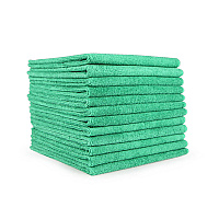 Smart Choice Microfiber Cloths 12x12 20gm Green, Pack Of 12 (P915115G)