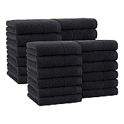 Family Essentials Washcloths 24pk Black, Case Of 144 (FEWC-24PK-BK)