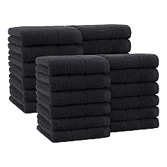 Family Essentials Washcloths 24pk Black, Case Of 144 (FEWC-24PK-BK)