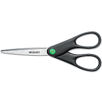 Westcott KleenEarth Scissors, 7" Long, 2.75" Cut Length, Straight Black Handle (ACM44218)