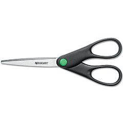 Westcott KleenEarth Scissors, 7" Long, 2.75" Cut Length, Straight Black Handle (ACM44218)