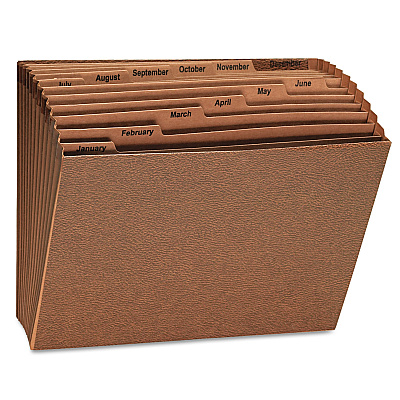 Universal Expanding Files, 12 Sections, 1/12-Cut Tabs, Letter Size, Redrope (UNV13930)