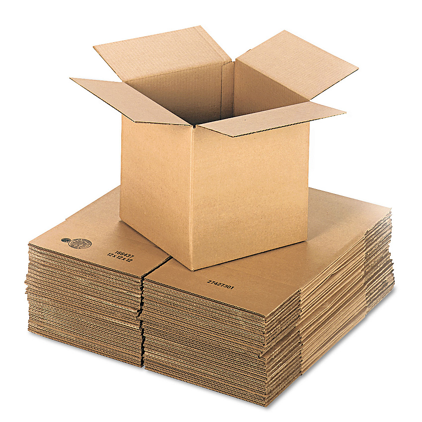 Universal Cubed Fixed-Depth Corrugated Shipping Boxes, Regular Slotted Container, X-Large, 12" x 12" x 12", Brown Kraft, 25/Bundle (UNV121212)