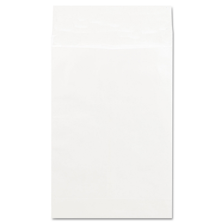 Universal Deluxe Tyvek Expansion Envelopes, Open-End, 2" Capacity, #15 1/2, Square Flap, Self-Adhesive Closure, 12 x 16, White, 100/Box (UNV19001)
