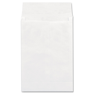 Universal Deluxe Tyvek Expansion Envelopes, Open-End, 1.5" Capacity, #13 1/2, Square Flap, Self-Adhesive Closure, 10 x 13, White,100/BX (UNV19003)