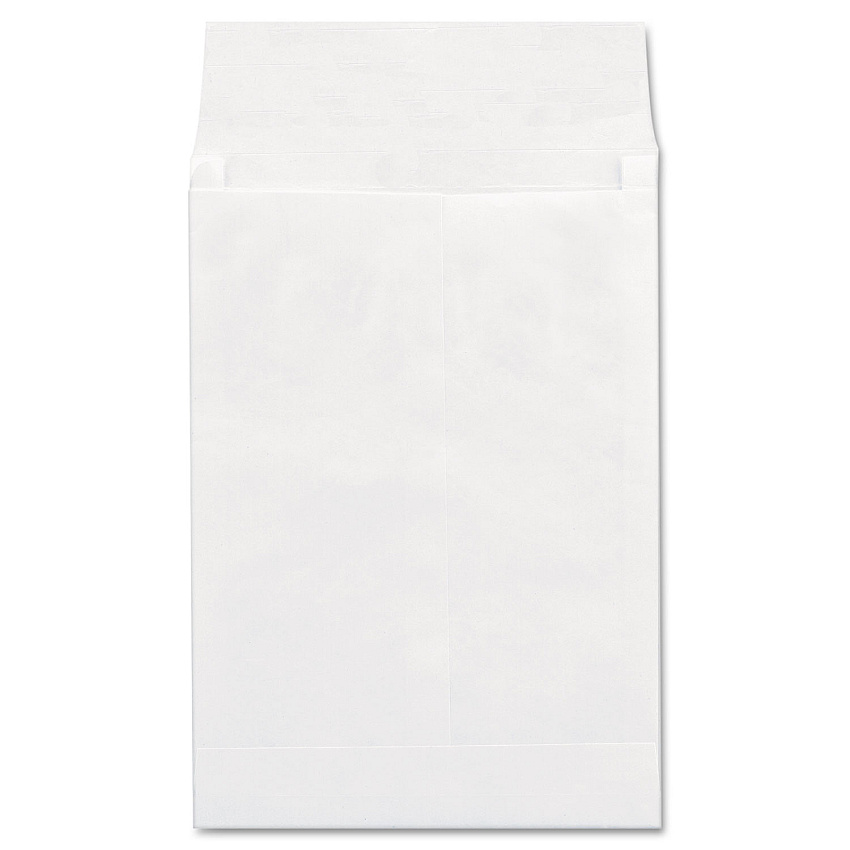 Universal Deluxe Tyvek Expansion Envelopes, Open-End, 1.5" Capacity, #13 1/2, Square Flap, Self-Adhesive Closure, 10 x 13, White,100/BX (UNV19003)