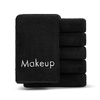Bck2u Coral Fleece Makeup Washcloth 13x13 Black, Case Of 108 (MU-BLACK-CS)