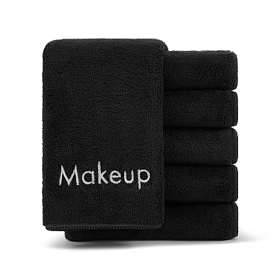 Bck2u Coral Fleece Makeup Washcloth 13x13 Black, Case Of 108 (MU-BLACK-CS)