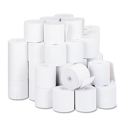 Universal Impact and Inkjet Print Bond Paper Rolls, 0.5" Core, 2.75" x 190 ft, White, 50/Carton (UNV32000)