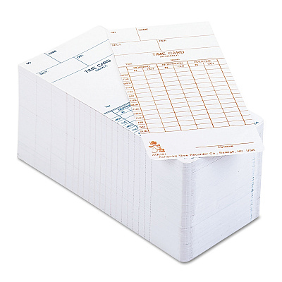 Time Clock Cards for Acroprint ATR120, Two Sides, 3.5 x 7, 250/Pack (ACP099110000)