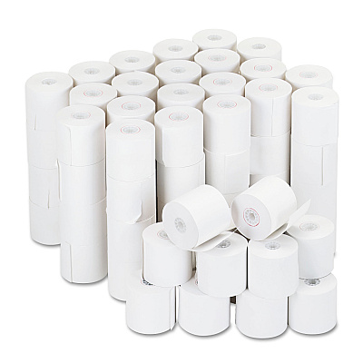 Universal Impact and Inkjet Print Bond Paper Rolls, 0.5" Core, 2.25" x 126 ft, White, 100/Carton (UNV35705)