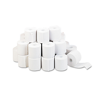 Universal Impact and Inkjet Print Bond Paper Rolls, 0.5" Core, 2.25" x 130 ft, White, 100/Carton (UNV35710GN)