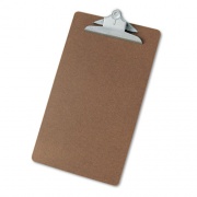 Universal Hardboard Clipboard, 1.25" Clip Capacity, Holds 8.5 x 14 Sheets, Brown (40305)