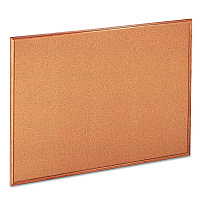 Universal Cork Board with Oak Style Frame, 48 x 36, Tan Surface (UNV43604)