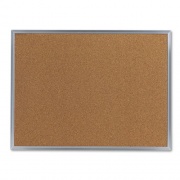 Universal Cork Bulletin Board, 24 x 18, Natural Surface, Aluminum Frame (43612)