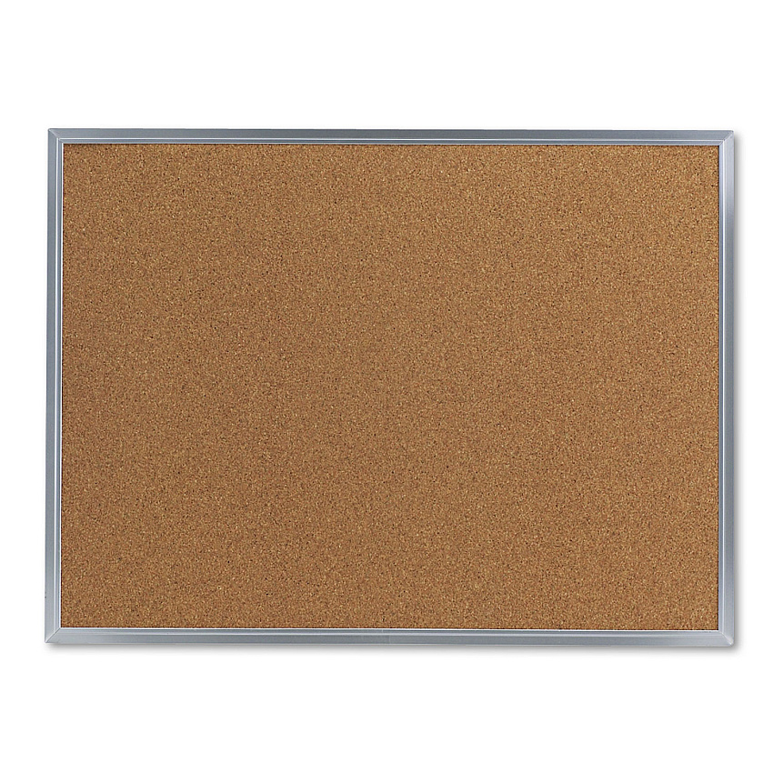 Universal Cork Bulletin Board, 24 x 18, Tan Surface, Aluminum Frame (UNV43612)