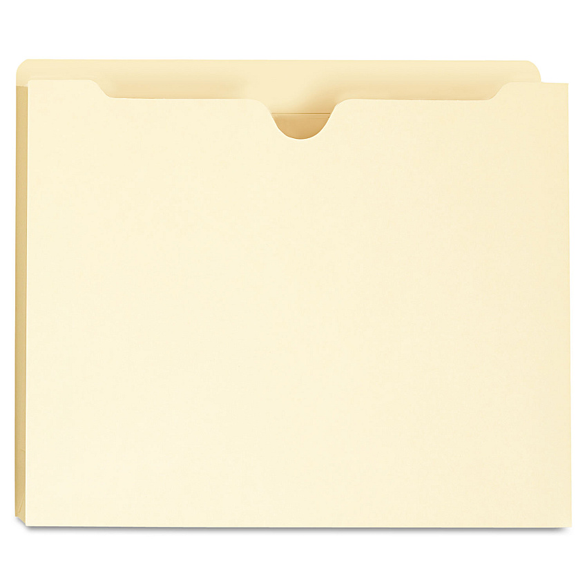 Universal Deluxe Manila File Jackets with Reinforced Tabs, Straight Tab, Letter Size, Manila, 50/Box (UNV73500)
