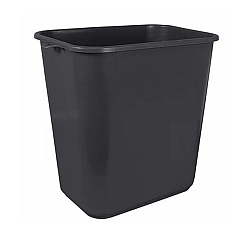 Rectangular Soft-sided Plastic Wastebasket, 28 Quart, No Pinchm Design, Seamless, Durable Molded Polyethylene, Gray, Case Of 12 (7702-3)