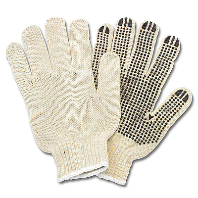 Safety Zone Pvc Dotted Grip String Knit Gloves, Cotton/polyester Blend, Womens One Size Fits Most, 1-sided Pvc Dots For Enhanced Grip, Breathable, Reusable Work Gloves, Bag Of 12 Pairs (GSBS-WN-2C-20)