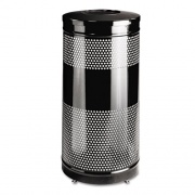 Rubbermaid Commercial Classics Perforated Open Top Receptacle, 25 gal, Steel, Black (S3ETBK)