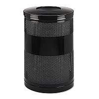 Rubbermaid Commercial Classics Perforated Open Top Receptacle, 51 gal, Steel, Black (RCPS55ETBK)