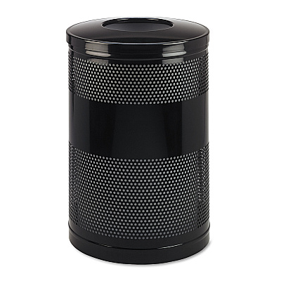Rubbermaid Commercial Classics Perforated Open Top Receptacle, 51 gal, Steel, Black (RCPS55ETBK)