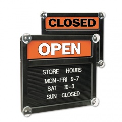Headline Sign Double-Sided Open/Closed Sign w/Plastic Push Characters, 14.38 x 12.38 (3727)