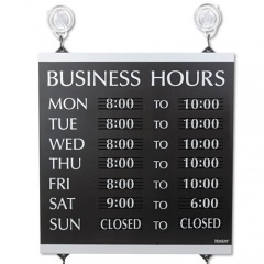Headline Sign Century Series Business Hours Sign, Heavy-Duty Plastic, 13 x 14, Black (4247)