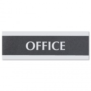 Headline Sign Century Series Office Sign, OFFICE, 9 x 3, Black/Silver (4762)