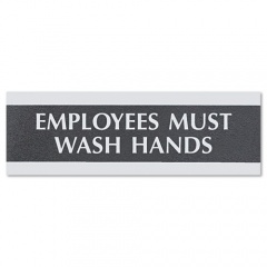 Headline Sign Century Series Office Sign, Employees Must Wash Hands, 9 x 3 (4782)