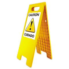 Headline Sign Floor Tent Sign, Doublesided, Plastic, 10.5 x 25.5, Yellow (5693)