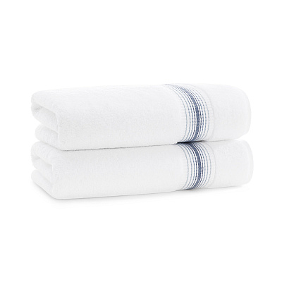 Aston & Arden Turkish Striped Bath Towel 30x60 Crystal, Pack Of 2 (PNP-BT-STT3060-18CYT)
