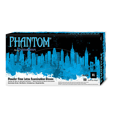 Phantom Latex Powder Free 6 Mil Exam Gloves Black Xl, Case Of 900 (PHM918)