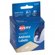 Avery Labels for Dymo LabelWriter Thermal Printers (1-1/8" x 3-1/2" Labels) (1" Core Roll) (Matte White) (Permanent) (130-up) (2-Sheets) (260/Box) (4150)