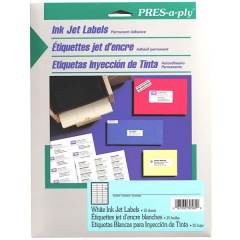 PRES-a-ply 1" x 2 5/8", White Laser, 30 Labels/Sheet (250 Sheets/Box) (Interchangeable with Avery# 5960, Maco# ML-3000B) (30606)