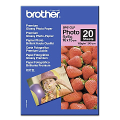 Brother High Gloss Inkjet Paper (4" x 6") (20 Sheets/Pkg) (BP61GLP)