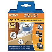 Brother 12mm (1/2") Round Die-Cut Paper Label (1,200 Labels/Pkg) (DK1219)