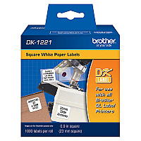 Brother 23mm (10/11") Square White Paper Labels (1,000 Labels/Pkg) (DK1221)