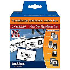 Brother 54mm (2") Black on White Non-Adhesive Continuous Length Paper Label Tape (30m/100') (1/Pkg) (DKN5224)
