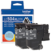 Brother Twin Pack High Yield Black Ink Cartridges (1,500 Yield Each) (LC504XL2PKS)