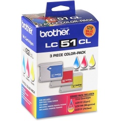 Brother C/M/Y Ink Cartridge Combo Pack (Includes 1 Each of OEM# LC51C, LC51M, LC51Y) (3 x 400 Yield) (LC513PKS)