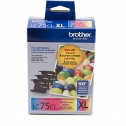 Brother High Yield C/M/Y Ink Cartridge Combo Pack (Includes 1 Each of OEM# LC75C, LC75M, LC75Y) (3 x 600 Yield) (LC753PKS)