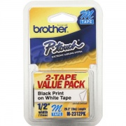 Brother 12mm (1/2") Black on White Non-Laminated Tape (2 Pack of M231) (8m/26.2') (M2312PK)