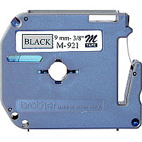 Brother 9mm (3/8") Black on Silver Non-Laminated Tape (8m/26.2') (1/Pkg) (M921)