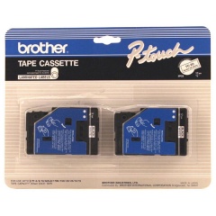 Brother 12mm (1/2") Black on White Laminated Tape (7.7m/25') (2/Pkg) (TC20)