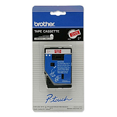 Brother 9mm (3/8") White on Red Laminated Tape (7.7m/25') (1/Pkg) (TC54Z1)