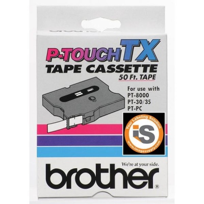 Brother 12mm (1/2") Red on Clear Laminated Tape (15m/50') (1/Pkg) (TX1321)